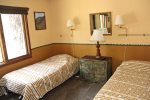 Mammoth Rental Woodlands 48- Second Bedroom with Two Twin Beds 